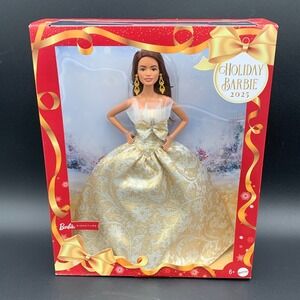 Barbie Signature 2025 Holiday Doll Gold Mattel‎ JBH97 Brown Red Hair Boxed NRFB